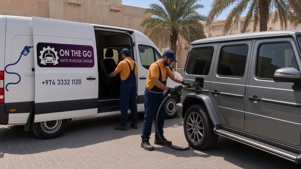 On The Go technicians delivering fuel in Doha
